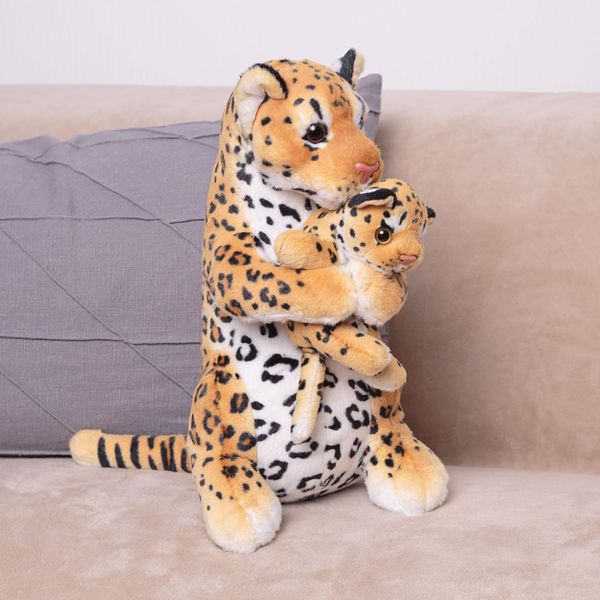 Мягкая игрушка KiDWoW Леопард с детенышем 301226947