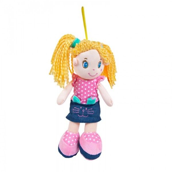 Мягкая игрушка ABtoys Кукла блондинка в джинсовой юбочке 20 см