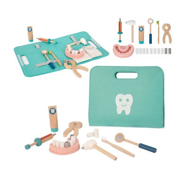 Tooky Toy Деревянный набор стоматолога 19 предметов TH164