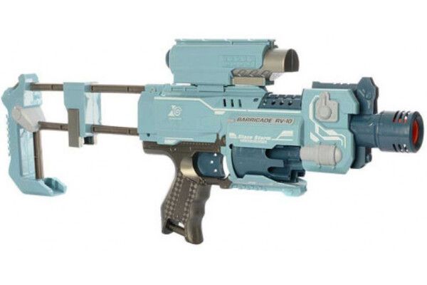 Zecong Toys Пистолет с мягкими пулями и фонариком на батарейках Blaze Storm