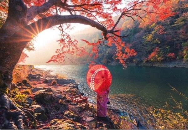 Educa Пазл Восход солнца на реке Кацура Япония 1000 деталей