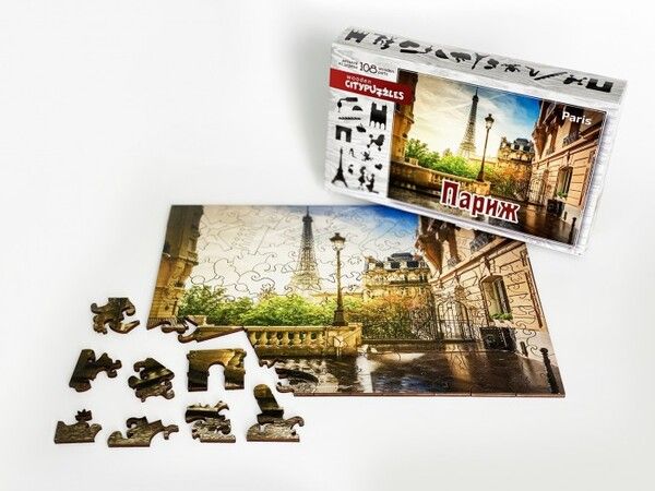 Нескучные Игры Деревянный пазл Citypuzzles Париж