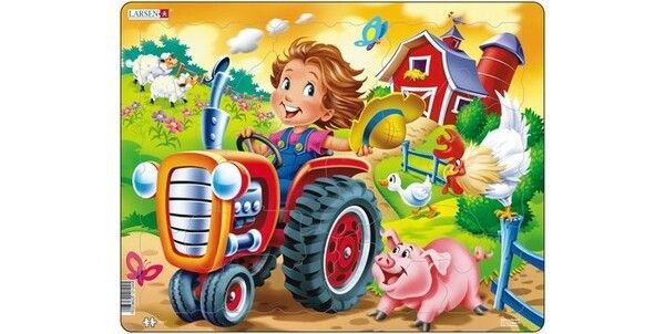 Larsen Пазл Дети на ферме Трактор