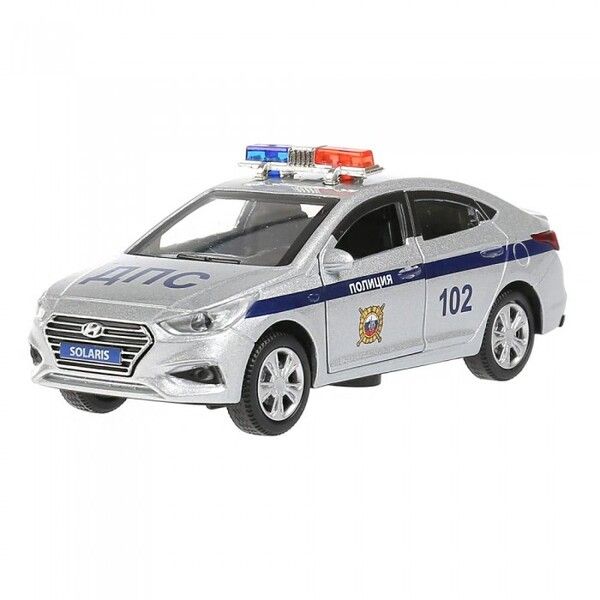 Технопарк Машина металлическая Hyundai Solaris Полиция