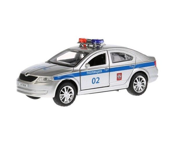 Технопарк Машина Skoda Octavia Полиция инерционная 12 см