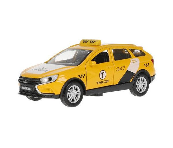 Технопарк Машина металлическая со светом и звуком Lada Vesta SW Cross Такси 12 см