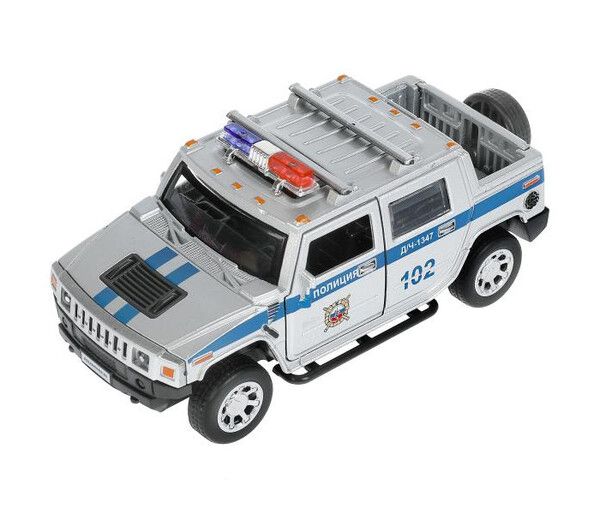 Технопарк Машина металлическая со светом и звуком Hummer H2 Pickup Полиция 12 см
