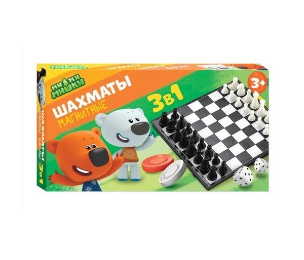 Играем вместе Шахматы магнитные Ми-ми-мишки 3в1 G049-H37025-R2