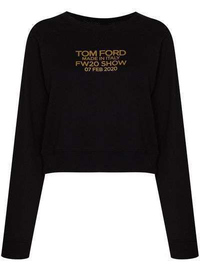Tom Ford укороченная толстовка из джерси с логотипом