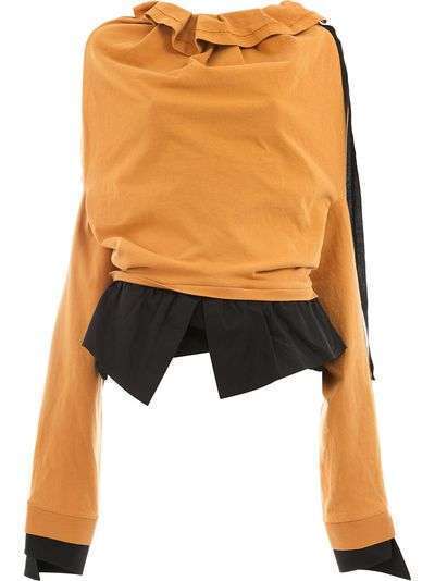 Aganovich ruffle neck sweatshirt