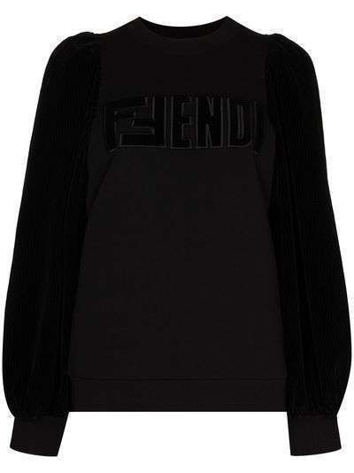 Fendi свитер с бархатными рукавами