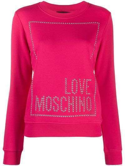 Love Moschino толстовка с логотипом и заклепками