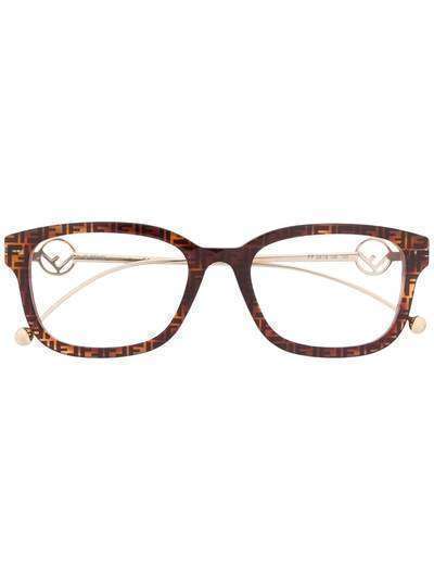 Fendi Eyewear очки в квадратной оправе с логотипом