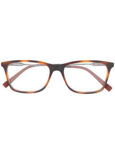 Salvatore Ferragamo очки трапециевидной формы с прозрачными линзами