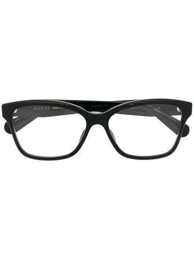 Gucci Eyewear очки в квадратной оправе с логотипом