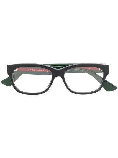 Gucci Eyewear очки с отделкой Web и логотипом GG