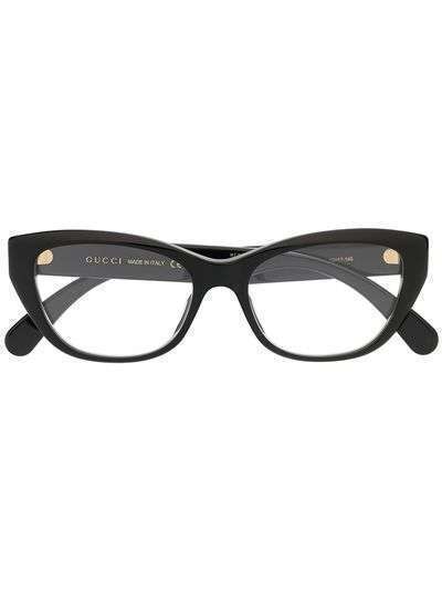 Gucci Eyewear очки в оправе 'кошачий глаз' с логотипом