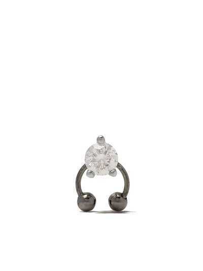 Delfina Delettrez Farfetch Exclusive 18kt white gold Two In One Pierced Diamond Earring
