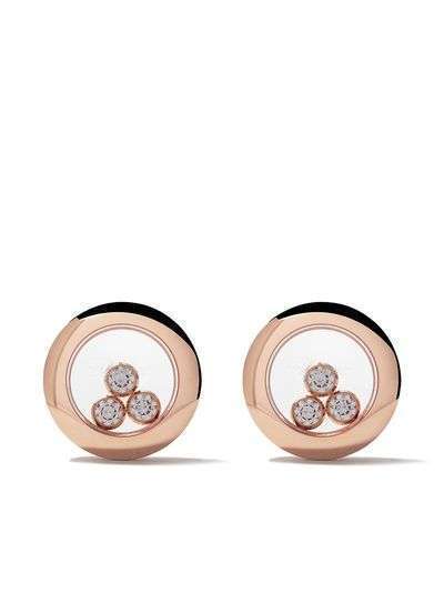 Chopard 18kt rose gold Happy Diamonds Icons ear pins