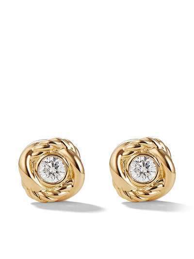 David Yurman 18kt yellow gold and diamond Crossover stud earrings