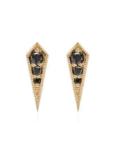 Lizzie Mandler Fine Jewelry золотые серьги-гвоздики Kite с бриллиантами