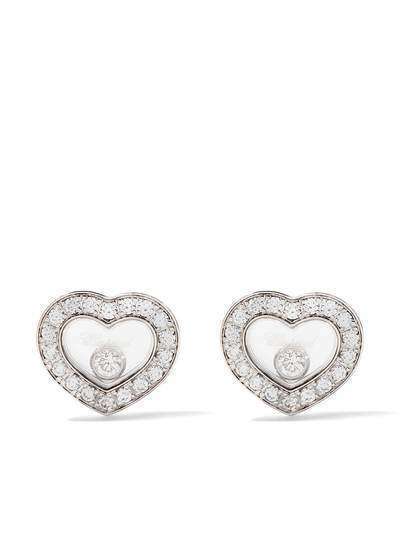 Chopard серьги-гвоздики Happy Diamonds Icons из белого золота