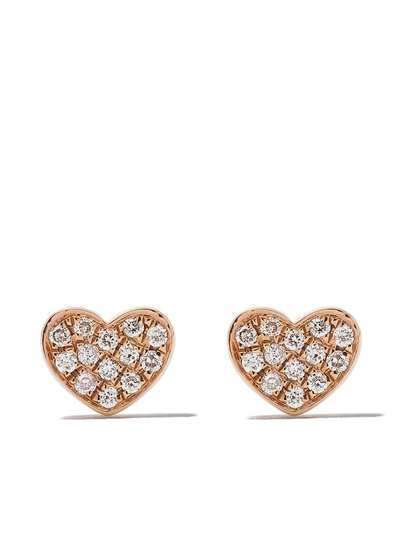 AS29 серьги-гвоздики Miami Heart из розового золота с бриллиантами