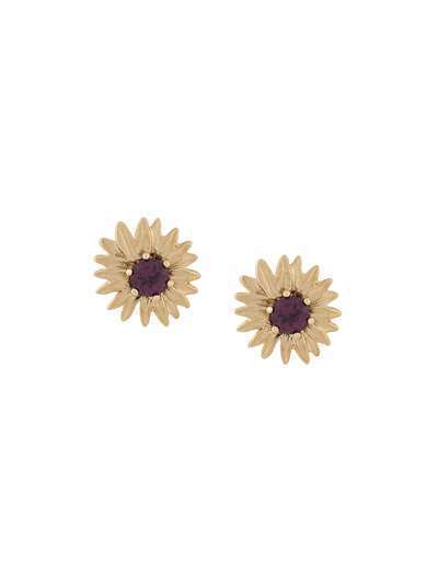 Aurelie Bidermann 18kt gold rhodolite Bouquet earrings