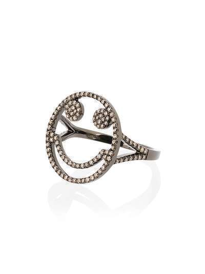 Rosa de la Cruz Gold and brown diamond smile ring