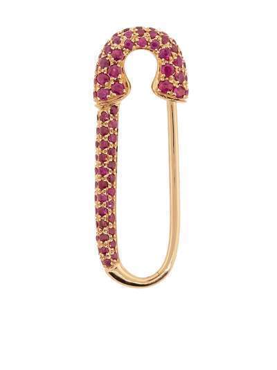 Anita Ko единичная серьга в форме булавки из розового золота с рубинами