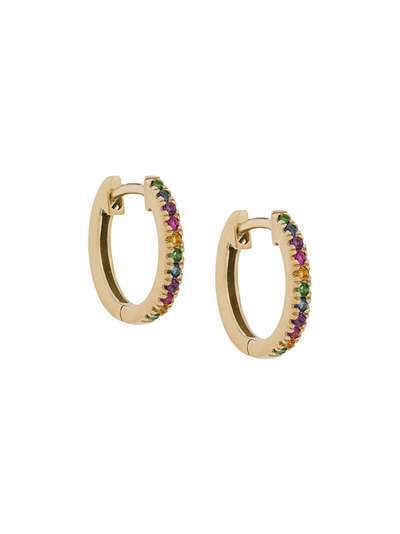 Otiumberg 9kt gold large rainbow huggie hoops