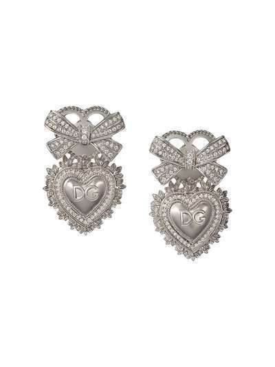 Dolce & Gabbana серьги Devotion из белого золота с бриллиантами