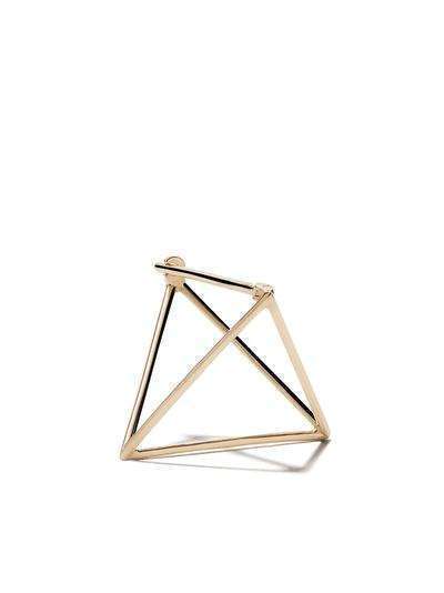 Shihara 18kt yellow gold 3D 20mm Triangle earring