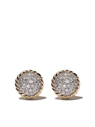 David Yurman 18kt yellow gold Petite Pavé diamond stud earrings