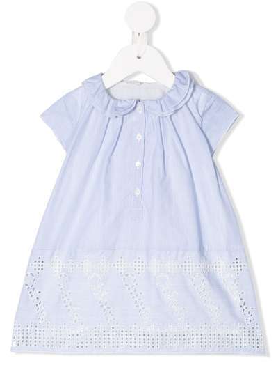 Chloé Kids платье в тонкую полоску с английской вышивкой
