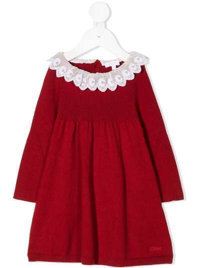 Chloé Kids платье с кружевным воротником