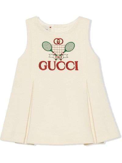 Gucci Kids платье с вышивкой Gucci Tennis