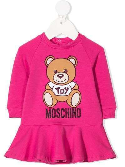 Moschino Kids платье-свитер Teddy Bear с логотипом