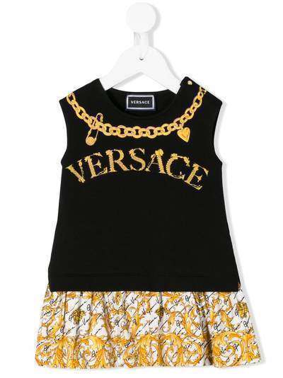 Young Versace платье без рукавов с логотипом