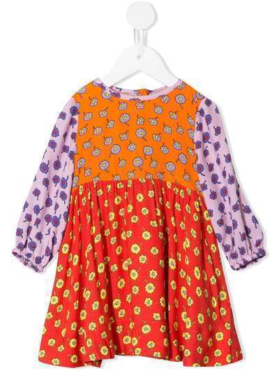 Stella McCartney Kids платье в стиле колор-блок с цветочным принтом