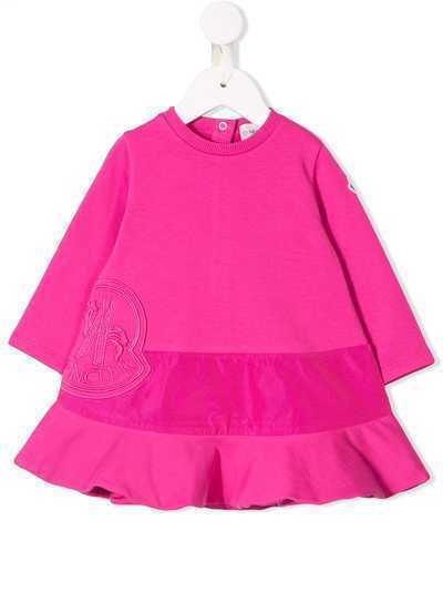 Moncler Kids платье с вышитым логотипом
