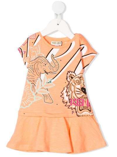 Kenzo Kids платье с принтом Tiger