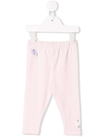 Ralph Lauren Kids брюки с цветочной вышивкой