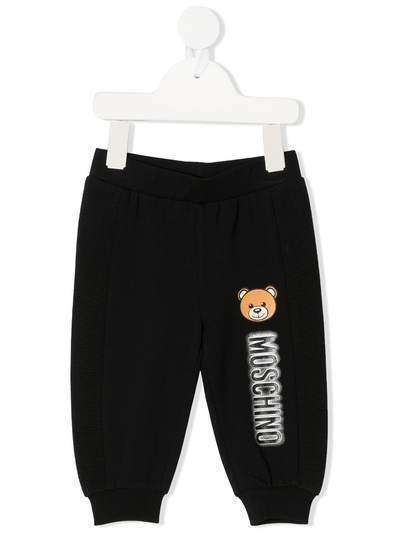 Moschino Kids спортивные брюки Teddy с логотипом