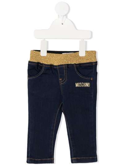 Moschino Kids джинсы с нашивкой
