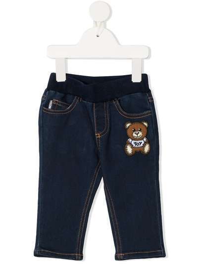 Moschino Kids джинсы с эластичным поясом и нашивкой-логотипом