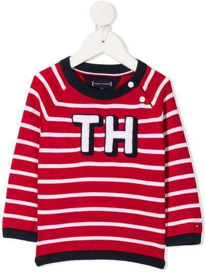 Tommy Hilfiger Junior джемпер в полоску с логотипом