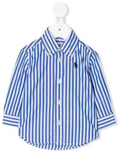 Ralph Lauren Kids рубашка в полоску с вышитым логотипом