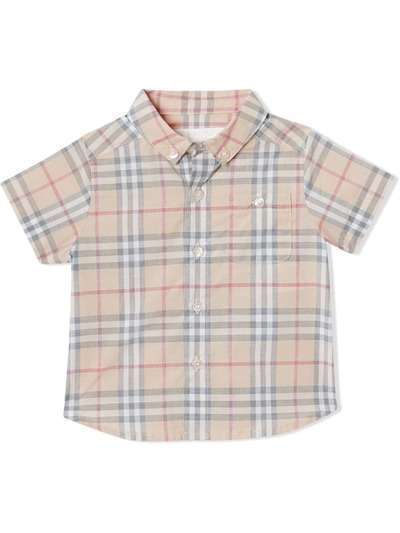 Burberry Kids рубашка с короткими рукавами в клетку Vintage Check