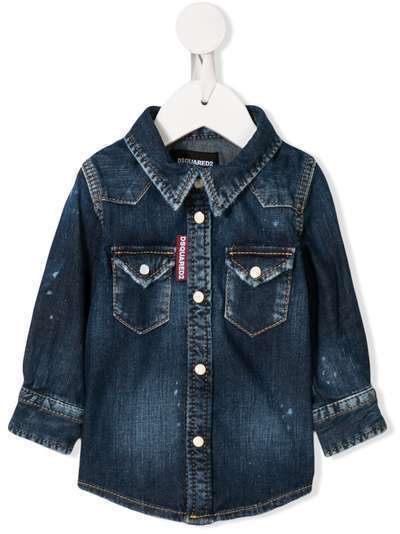 Dsquared2 Kids рубашка из вареного денима